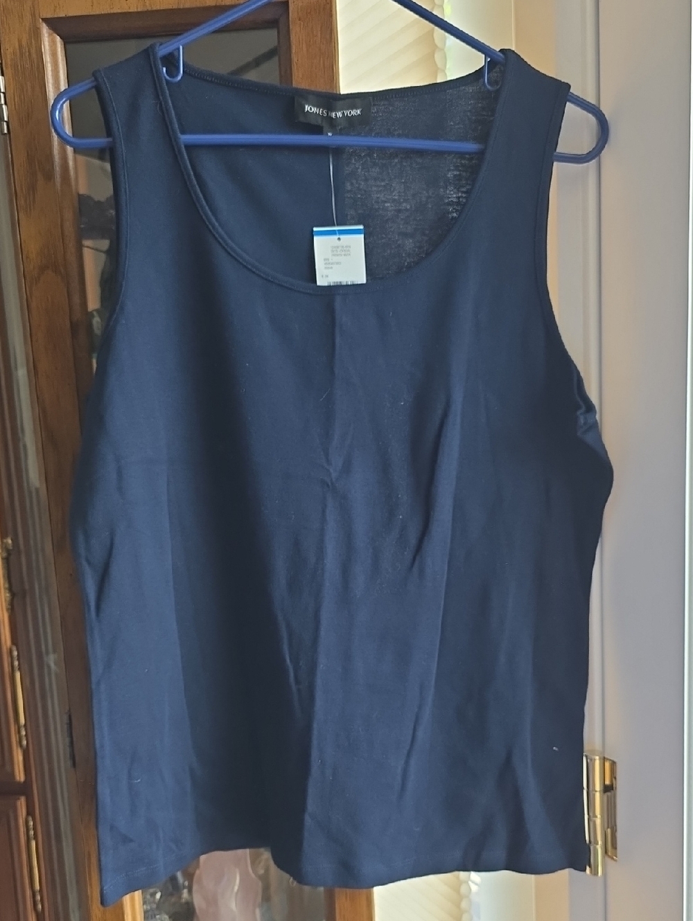 Jones New York Navy Scoop Neck Tank Top